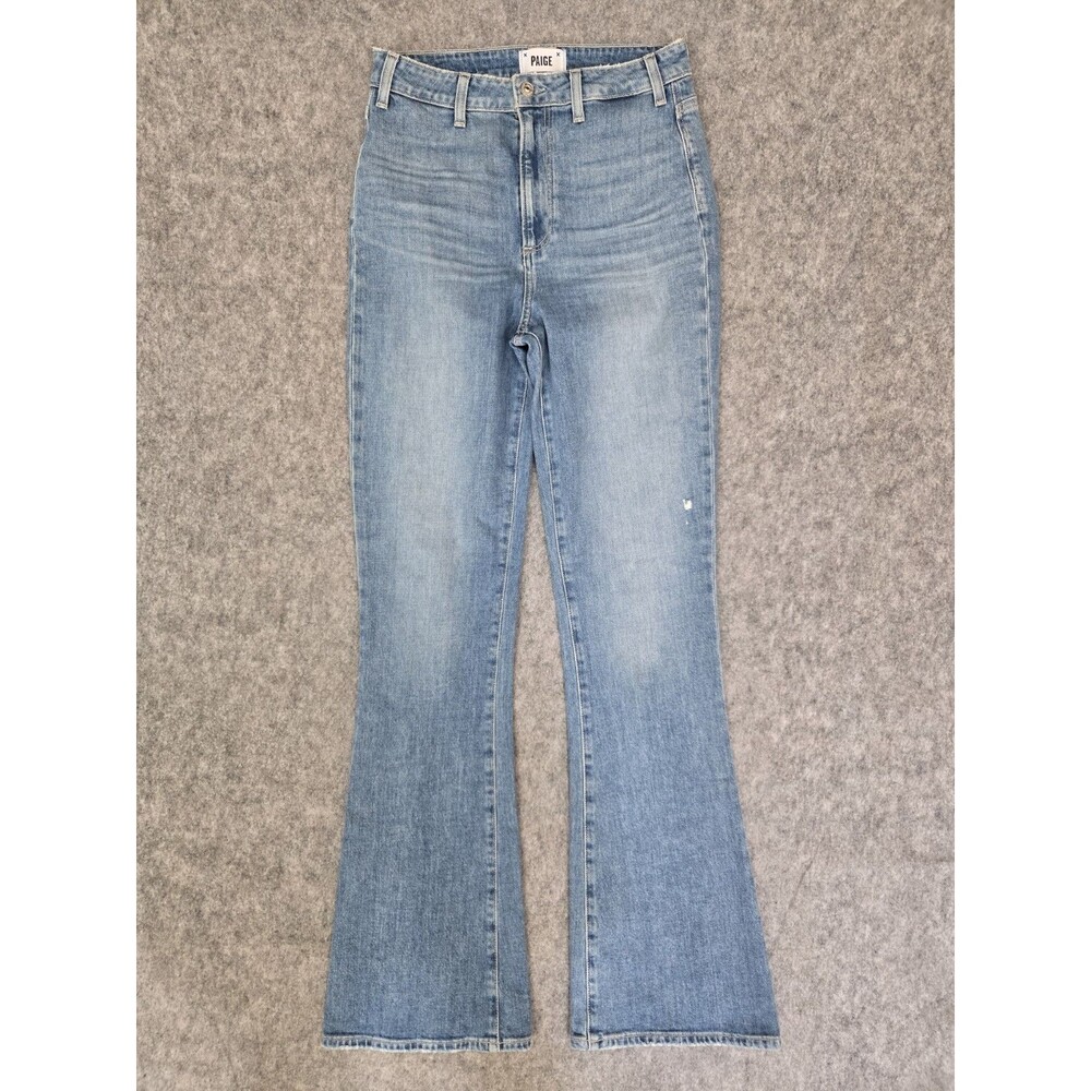 Paige Denim High Rise Laurel Canyon Skya Distressed Jeans Sz 28x34 Bootcut